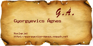 Gyorgyevics Ágnes névjegykártya